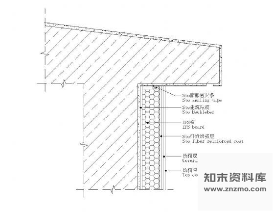 图块/节点外保温墙屋顶挑檐收口处理详图