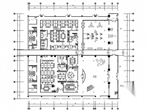 精装现代办公空间室内装修CAD施工图