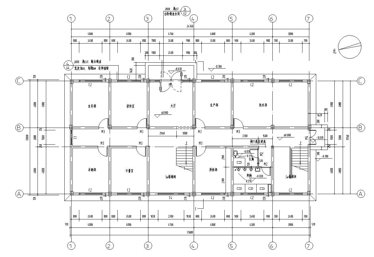 五层混凝土框架结构 办公楼 施工图