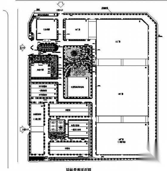 深圳某电子厂园林景观设计方案 工业园区景观