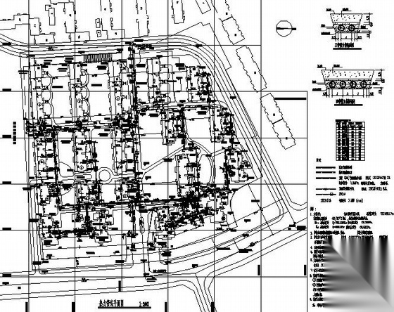 某小区热力管线平面图 市政暖通