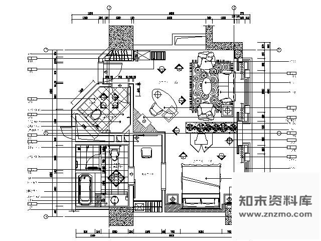 五星酒店套房平面图Ⅴ 客房