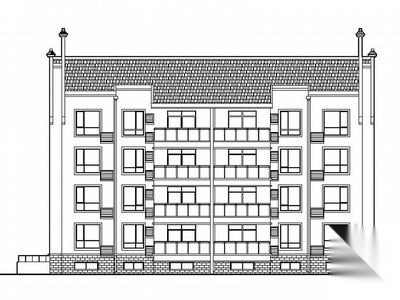 [新农村]4层徽派风格商品住宅房设计施工图