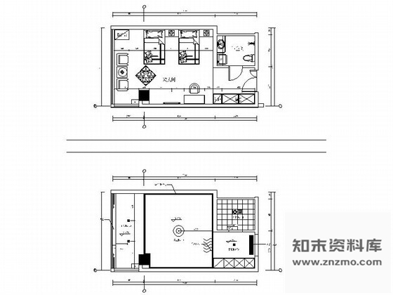 图块/节点简约标准客房立面图