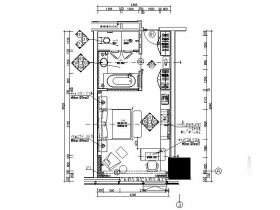 [河北]某五星级豪华酒店标准大床房室内装修施工图