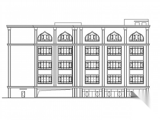 [新疆]5层现代风格立体停车库建筑设计施工图（知名建筑...