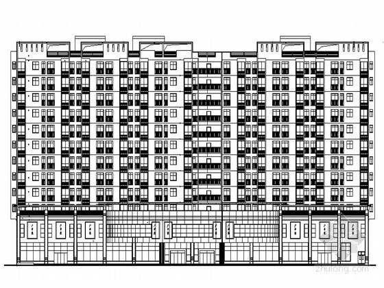 [广州市中心]某十三层商业写字楼建筑施工图（附效果图）