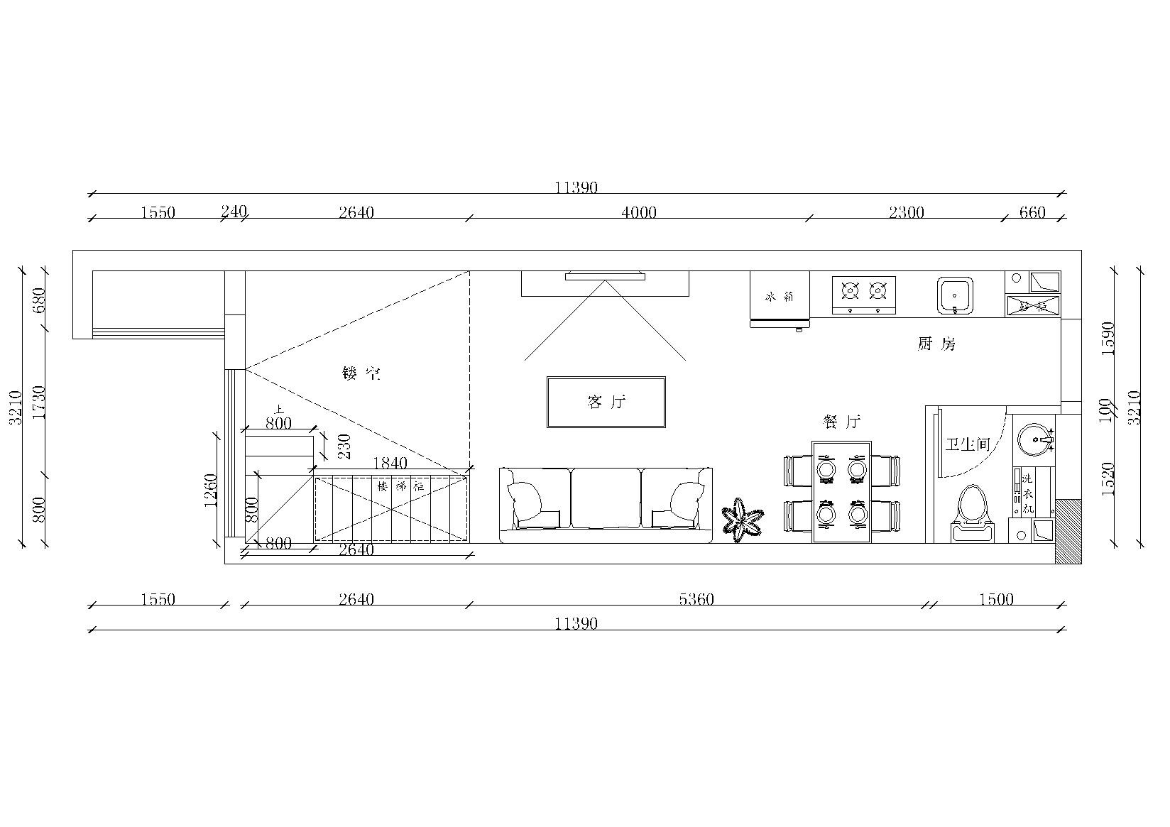 [福建]福州复式公寓一居室住宅施工图