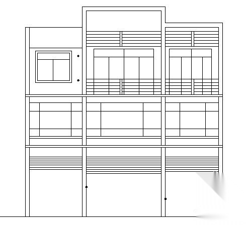 私人住宅楼施工图 一层2户  自建房