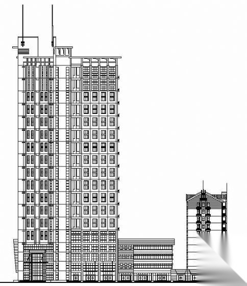 某豪华现在商住楼建筑设计方案建施图加效果图