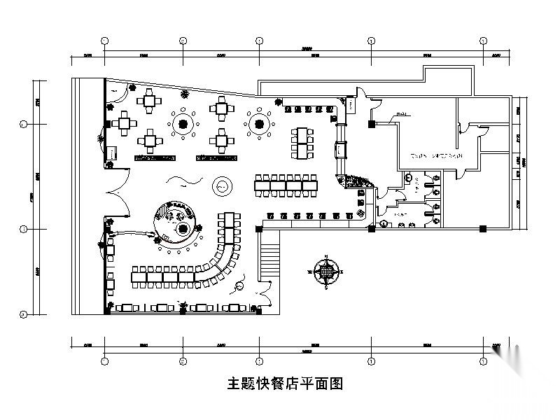 某主题特色餐厅施工图（含手绘）