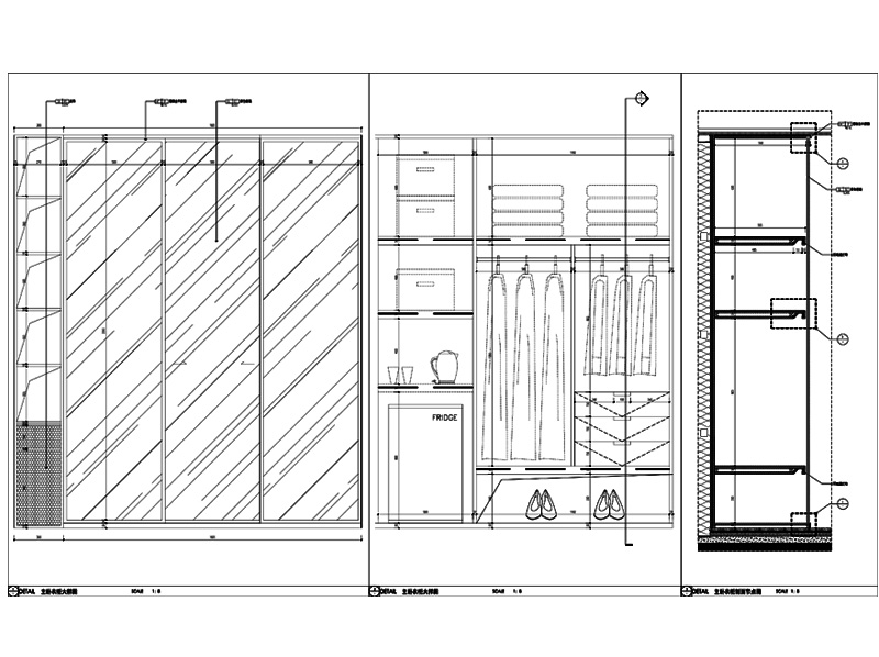 衣帽间柜体大样详图 二