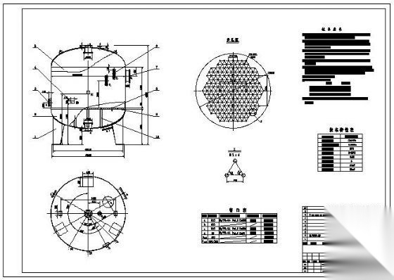 φ3200多介质过滤器安装大样图