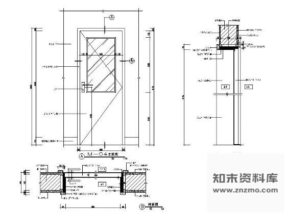 图块/节点病房门详图Ⅱ 通用节点