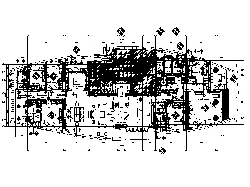 [上海]大户型样板房设计CAD施工图（含效果图） 平层