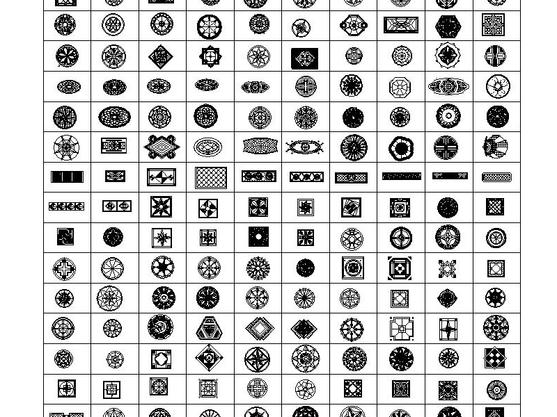 350款地面拼花图案CAD图纸