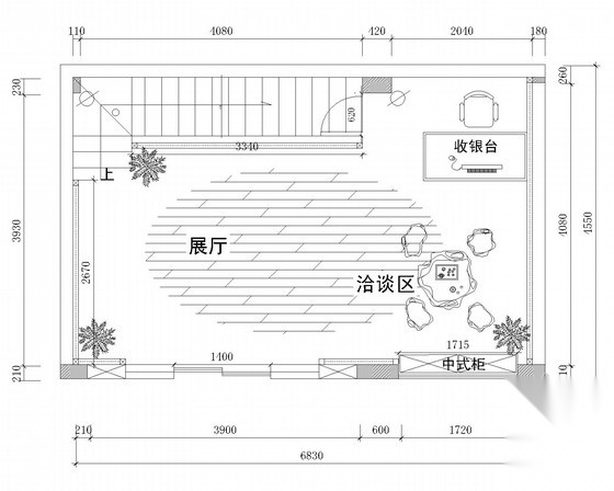 [深圳]新型文化创意企业中式风格办公室装修施工图（含效...