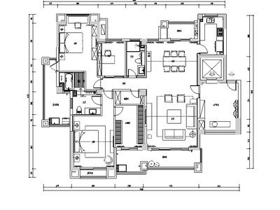 [福建]天利仁和170平住宅公寓设计施工图（附效果图）