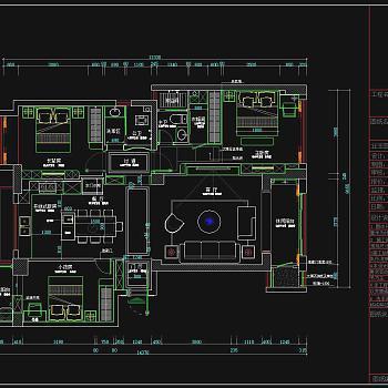 御海阳光家装设计施工图平面布置图立面图 CAD建筑图纸 平层