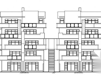 某四层坡地现代住宅建筑设计方案图