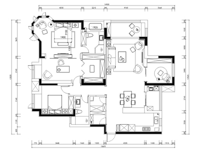 [武汉]-美式轻奢橡树湾私人住宅施工图+实景 平层