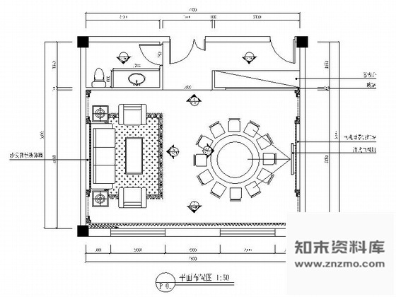 施工图53㎡异域风餐厅包间装修图含效果