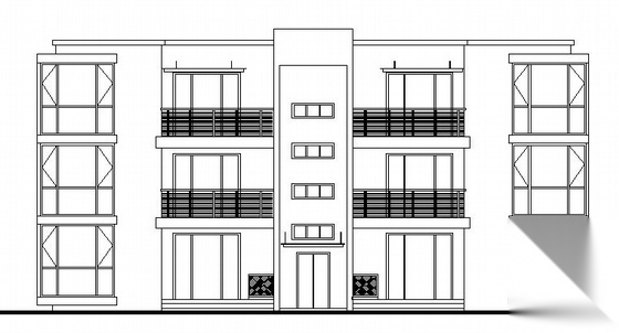 某三层小型住宅楼建筑方案图