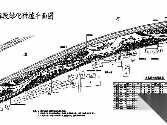 [杭州]某滨水河道局部园林工程施工图 休闲景观