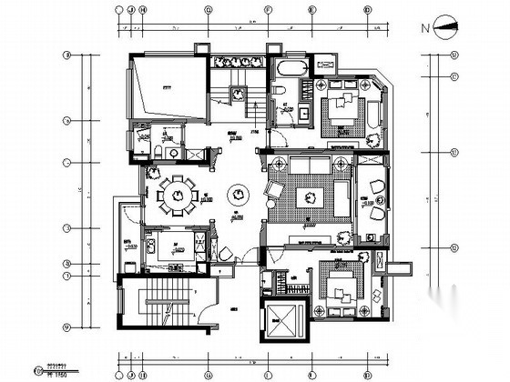 [安徽]斜屋顶复式顶层洋房室内装修施工图（含实景）