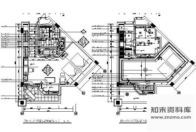 施工图酒店两套标准型客房设计装修图