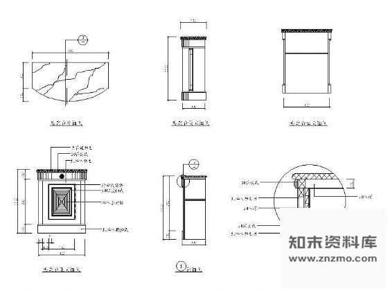 图块/节点餐厅迎宾台详图 家具节点