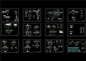 古建筑小品施工图CAD图纸 景观小品