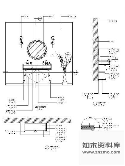 图块/节点梳妆台详图Ⅱ 家具节点