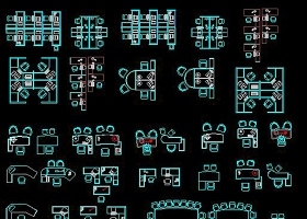 CAD平面图库家具办公桌椅会议桌图库家居