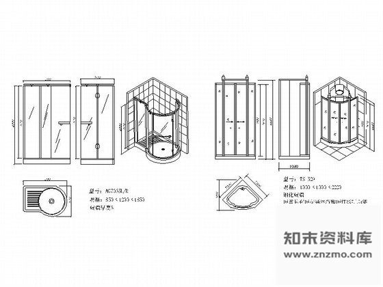 图块/节点时尚品牌卫浴五金平立面透视图CAD图块下载