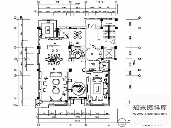 施工图内蒙古欧式古典双层别墅室内装修图含效果