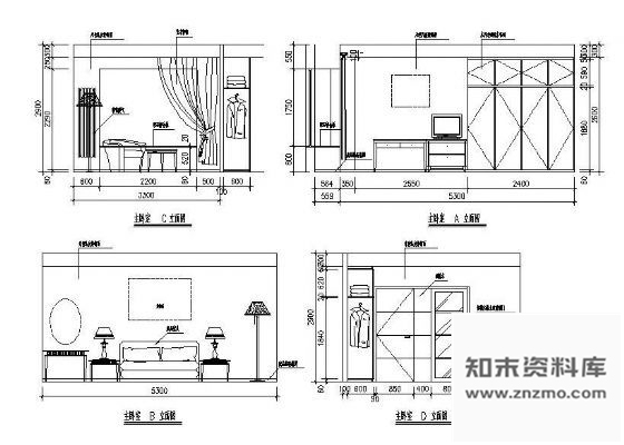 图块/节点卧室立面设计图