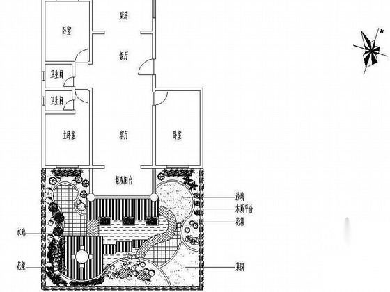 资中某小区私家庭院绿化设计施工图