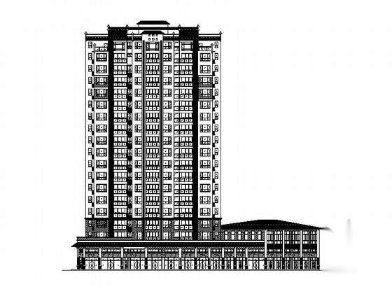 [广东]十八层徽派住宅建筑施工图