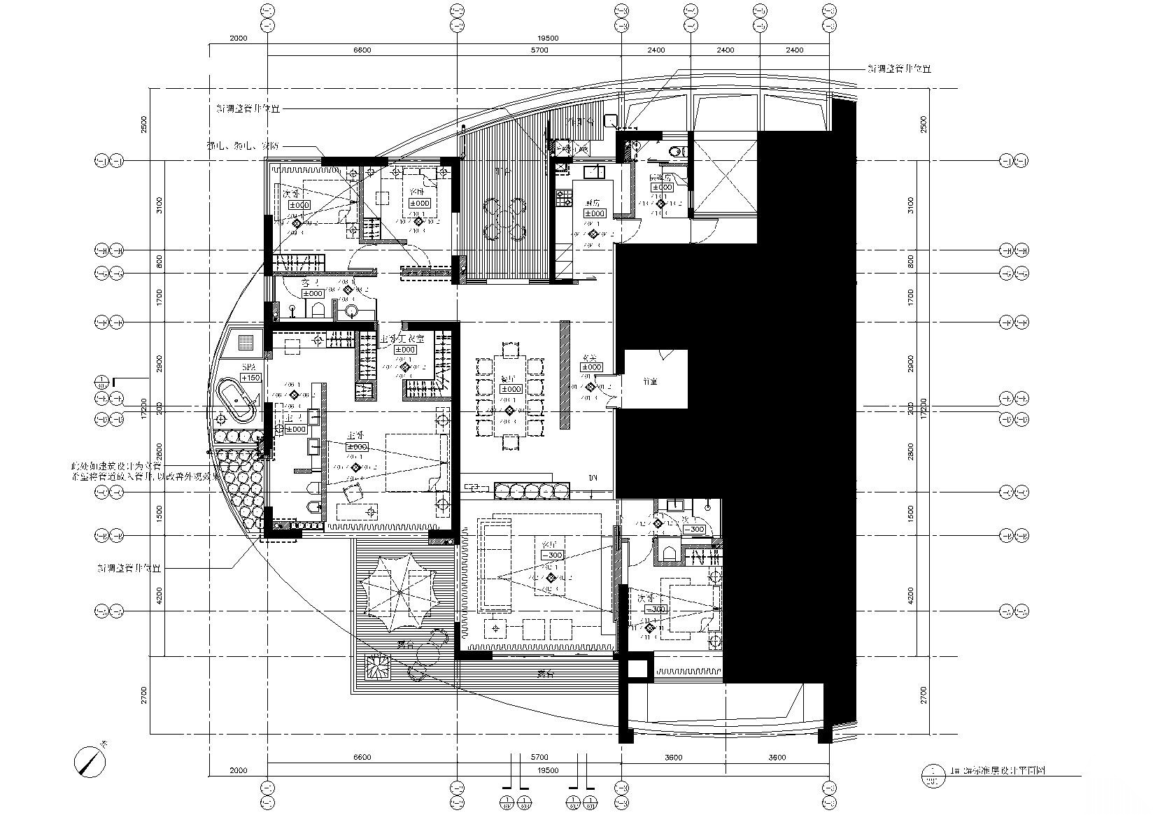 [厦门]海峡国际社区二期样板房标准层施工图 平层