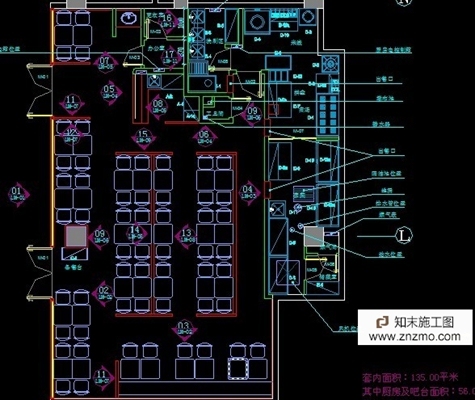 小吃店施工图 cad2007