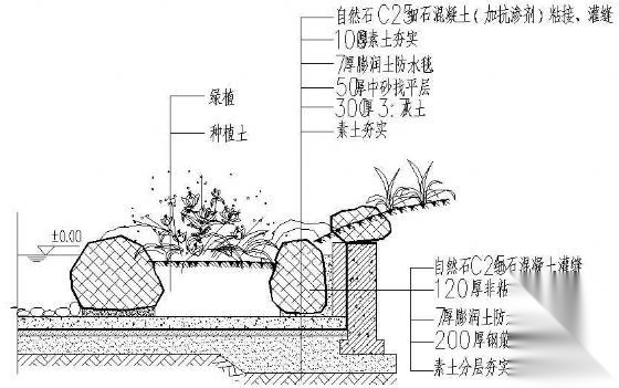 水生植物驳岸详图