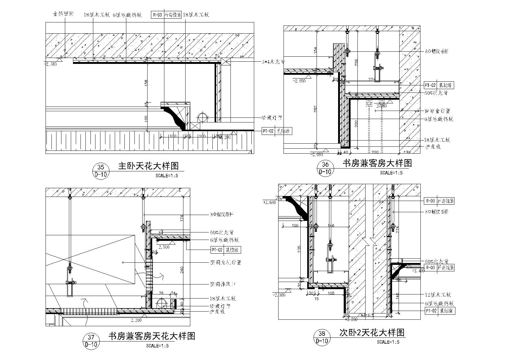 天花造型 墙身 大样及节点详图