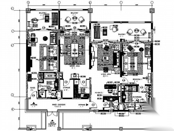 [云南]东南亚特色度假酒店豪华套房施工图（含效果图） 客房