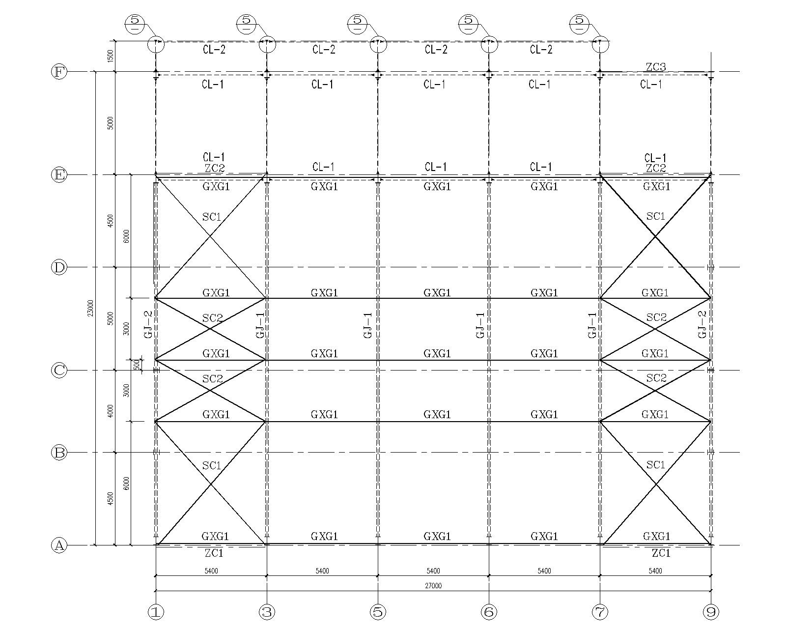 某二层小型医院办公钢结构施工图（CAD）