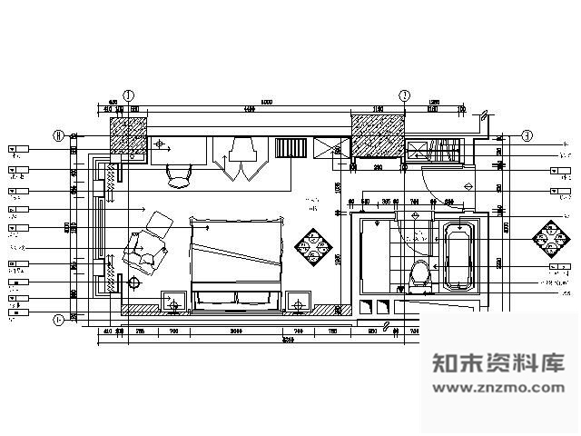 图块/节点五星酒店套房平面图Ⅲ