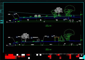 剖面施工CAD景观图纸 局部景观