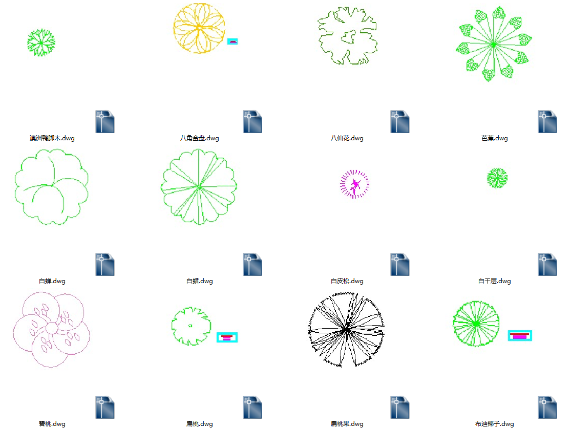 园林景观CAD图块——植物平面图例（404个）