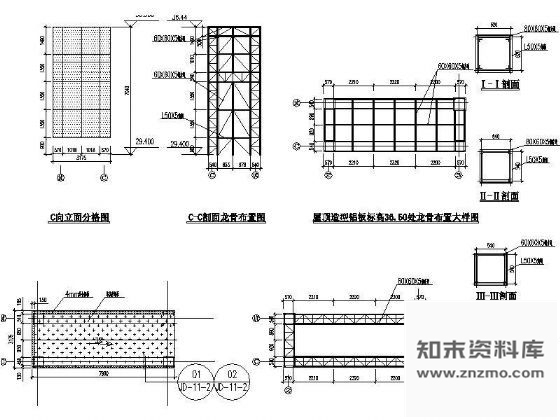 图块/节点屋顶铝复合板装饰造型方盒大样图