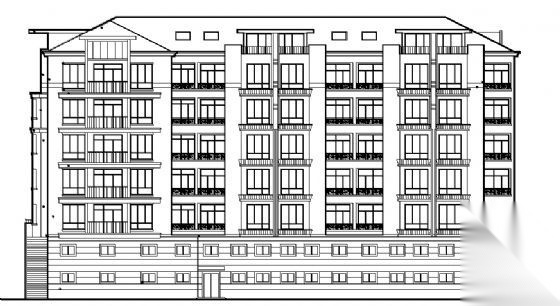 天海花园某八层底商住宅楼建筑施工图